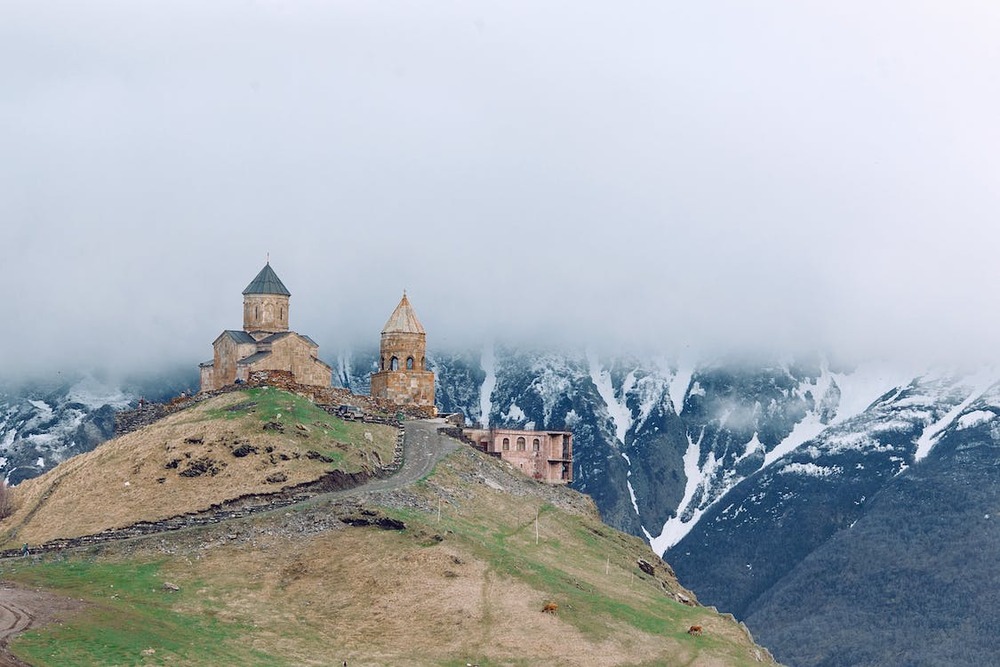 Aerial Shot of Kazbegi